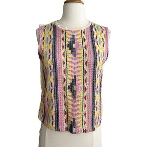 dolan Pink Multicolor Striped Knit Tank Top